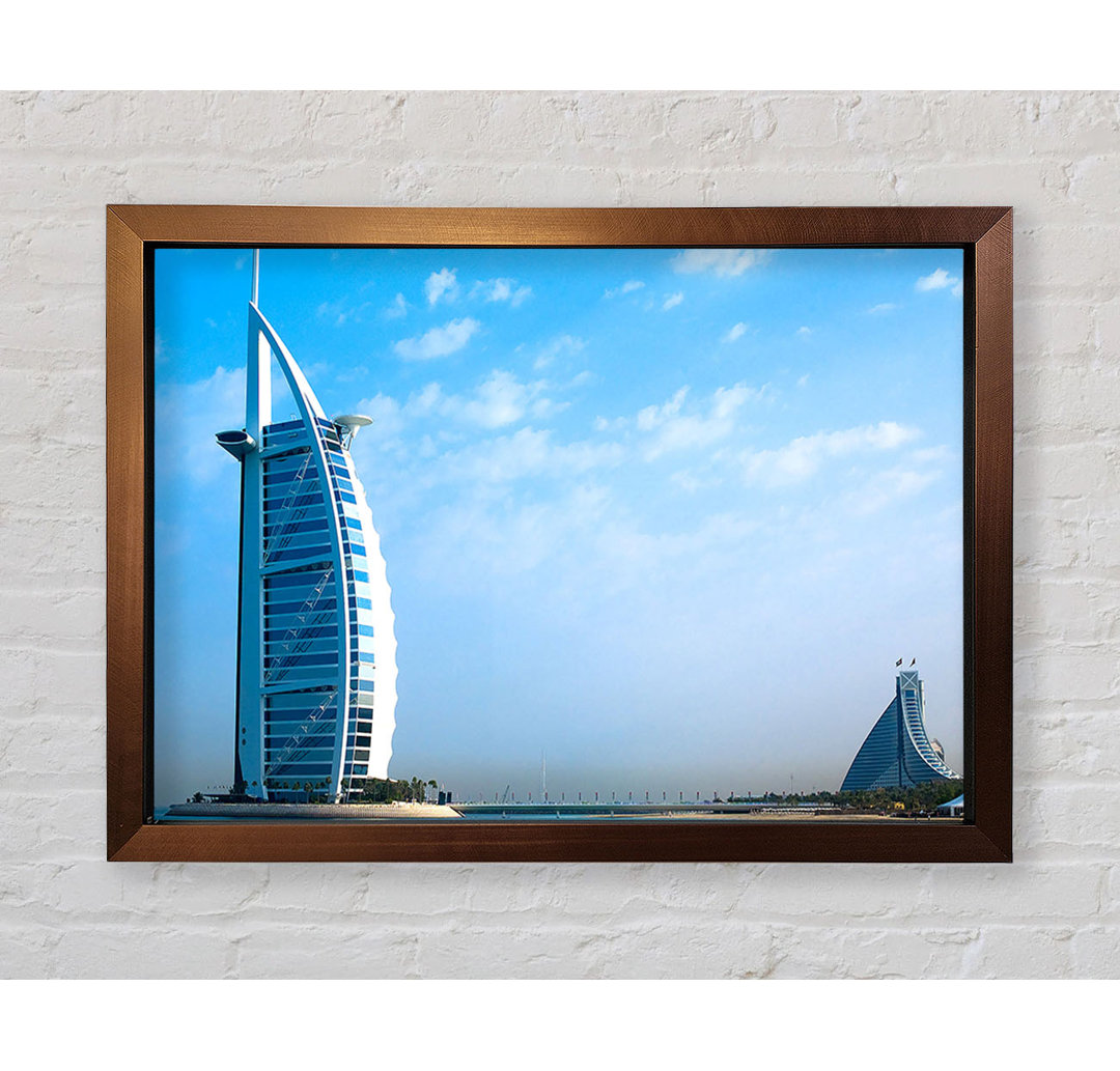 Burj Al Arab Dubai In The Morning Sky - Einzelne Bilderrahmen Kunstdrucke