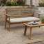 Ensemble de causeuse d'extérieur en bois d'acacia avec coussins et table basse