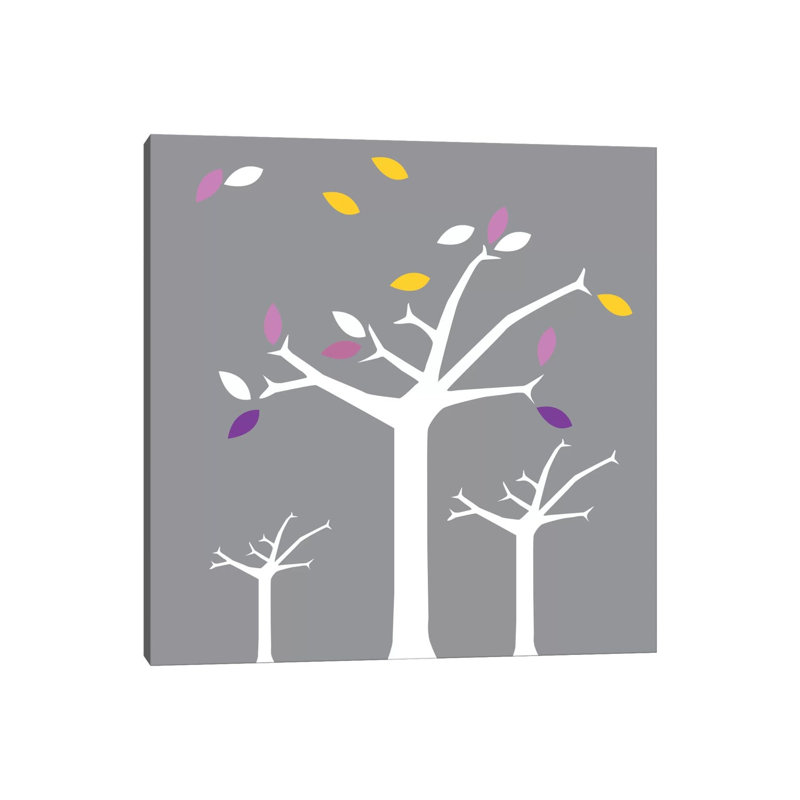 Autumn Trees Gray by 5by5collective - Wrapped Canvas Gallery-Wrapped Canvas Giclée, 66.04cm H x 66.04cm W x 1.90cm D