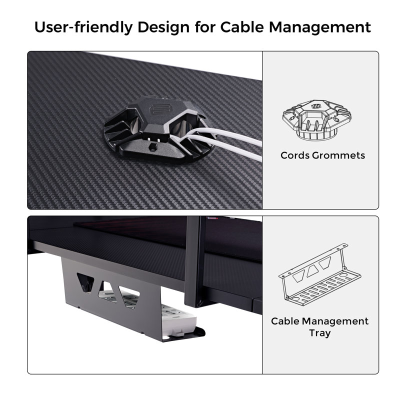 Macawley Adjustable U-Shaped Metal Base Standing Desk