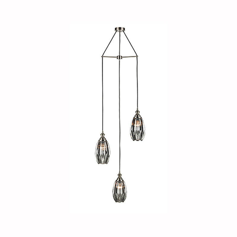 Armina 3 - Light Cluster Pendant, Black/Silver, Smoked Grey