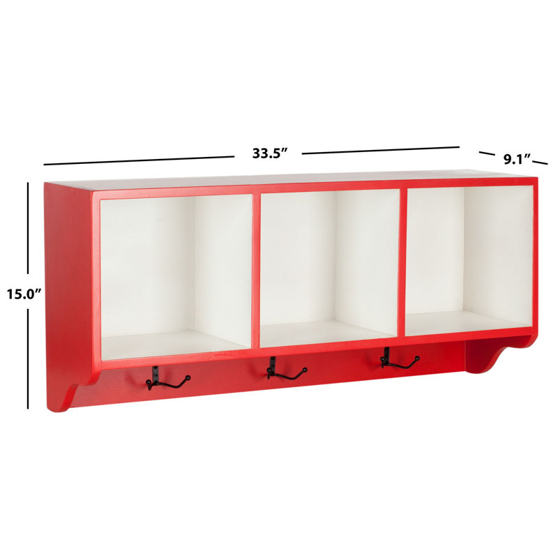 Portemanteau mural Alice, Rouge / Blanc