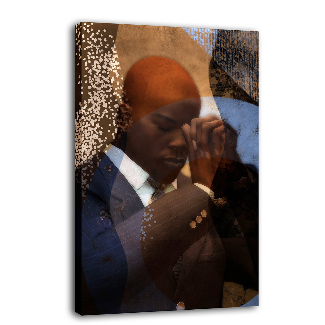 " Man Of Valor Praying African American " by Staci Maxwell Winston Porter