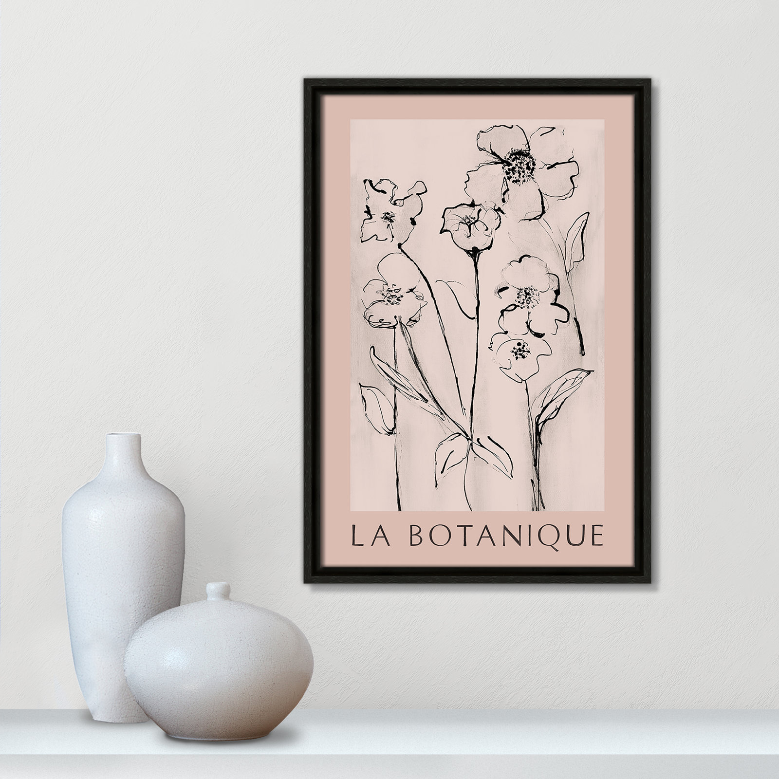 Riya "La Botanique" Print by Susan Jill, Espresso Floater Frame, No, 19.5" H x 13.5" W x 2" D