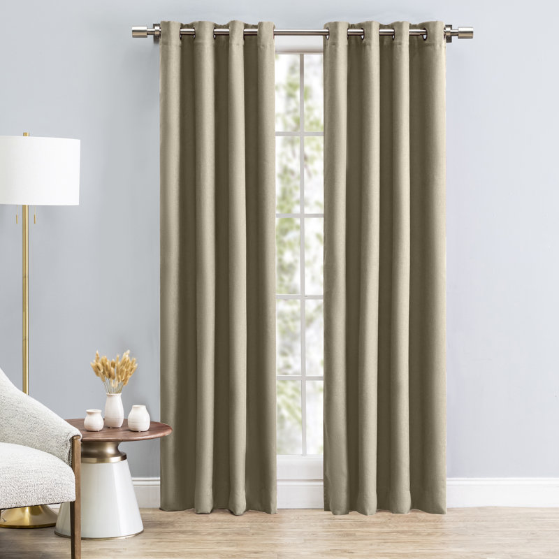 Adel Blackout Curtain Single Panel, 50" W x 63" L, Driftwood