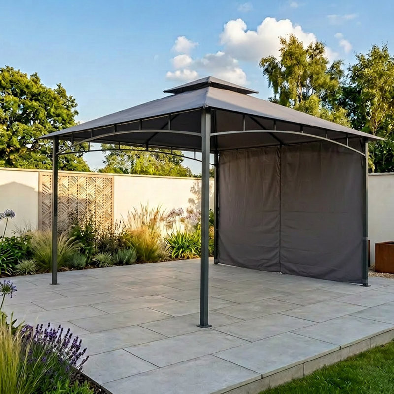 Algarve Awning Gazebo 3.3x3.3m + 2.1m Grey
