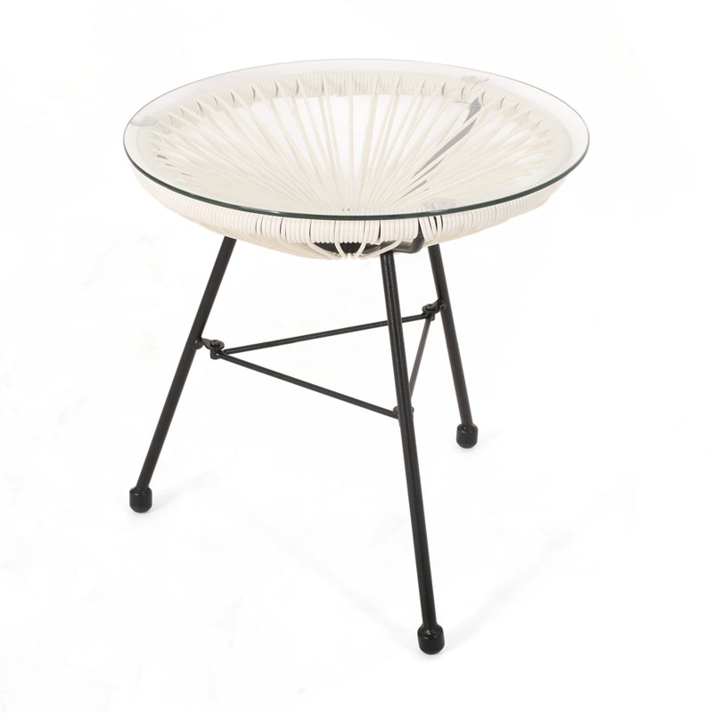 Outdoor Patio Side Table, Black