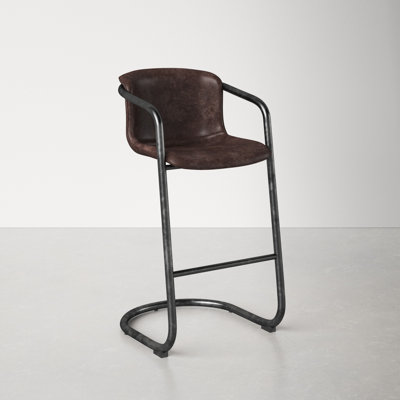 Higbee Genuine Leather Bar and Counter Stool