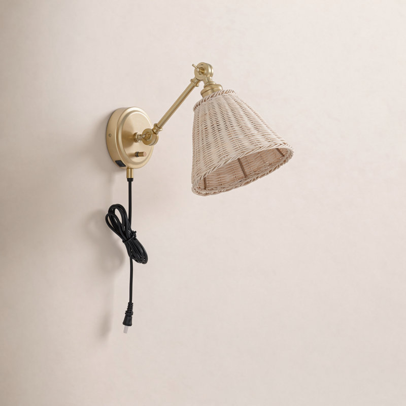 Barrows Plug-in Armed Sconce, Brown