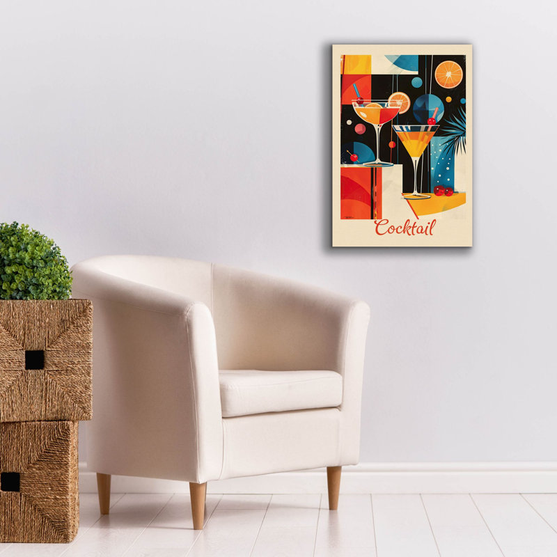  «Vintage Abstract Cocktail Affiche 1» par Momart, art mural sur toile, 18 po x 26 po, H 26 po x l 18 po