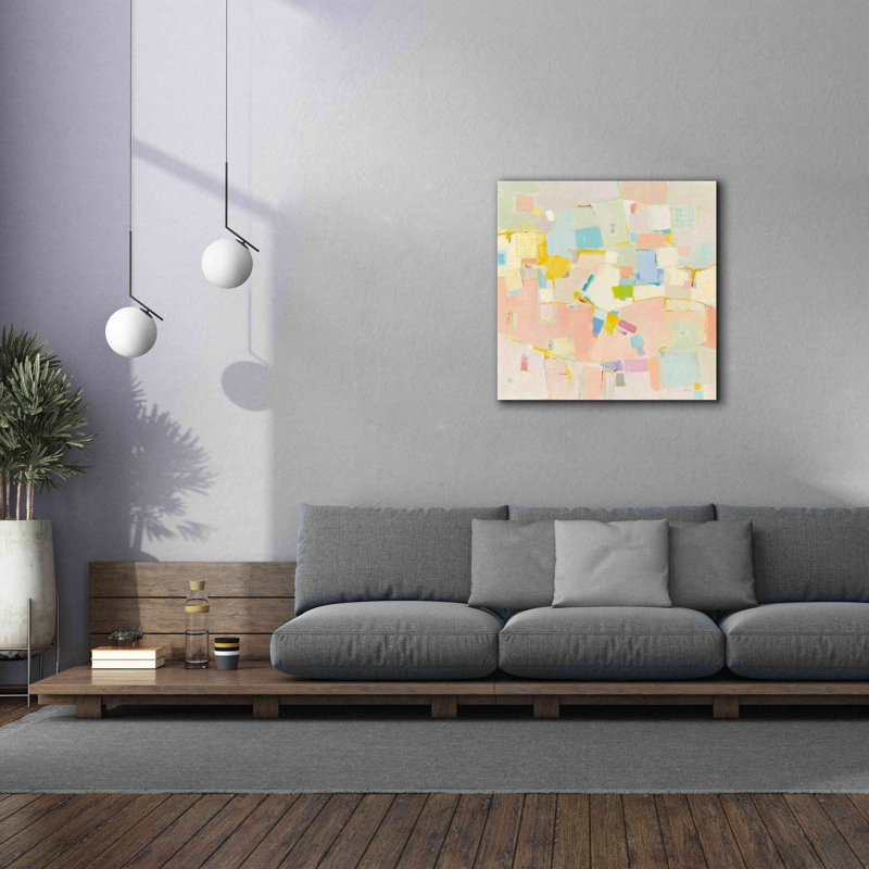 «Block Party» par Phyllis Adams, art mural sur toile, H 37 po x l 37 po x P 1,5 po