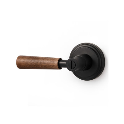 MRML Door Handle Black Keyless Privacy Wood Door Lever, Used for Bedroom Bathroom Room, Interior DoorHandle, Metal, Wooden, Zinc Alloy Handle Lever