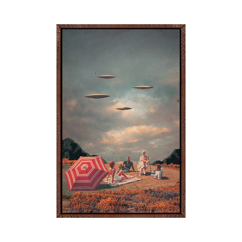 Pretend They Neve Came by Frank Moth - Print on Canvas, 66.04cm H x 45.72cm W x 3.81cm D, Classic Brown Wood Framed
