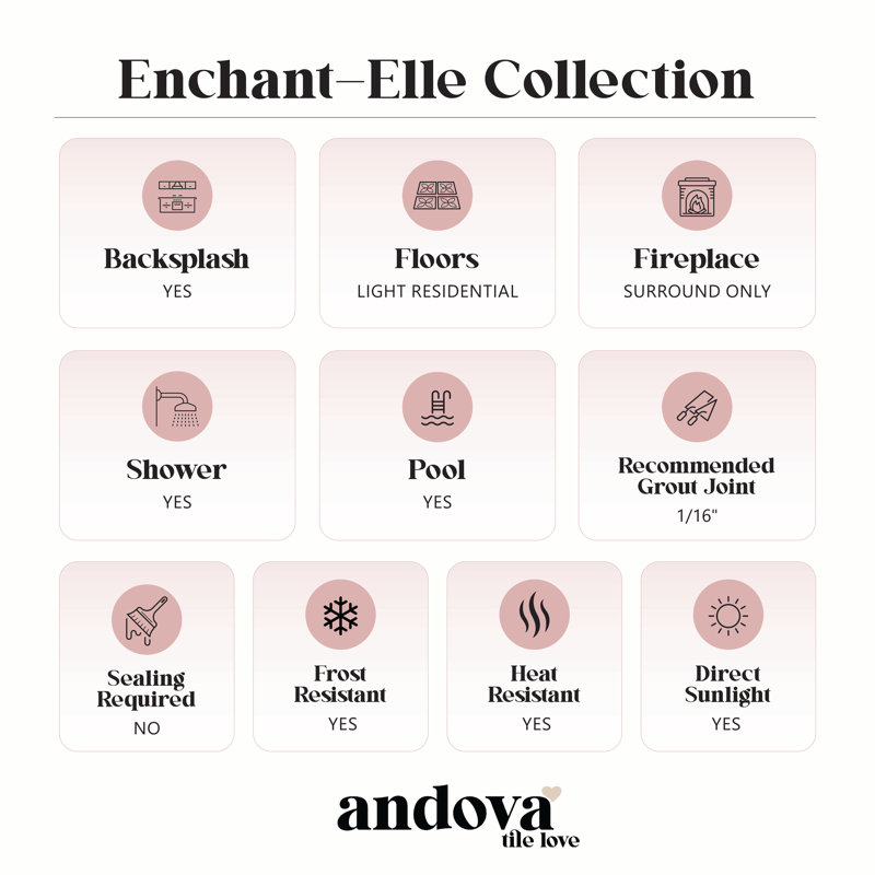 Enchant-Elle 4-in. x 12-in. Subway Polished Glass Wall & Floor Tile, Fauna 