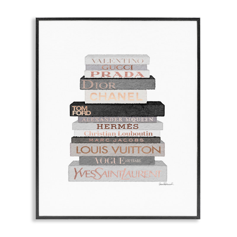 «Bookstack», reproduction, H 20 po x l 16 po, Giclée encadrée noir minuit