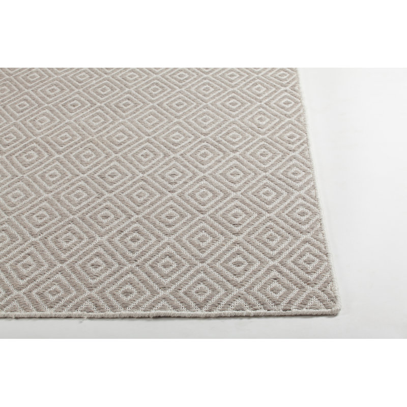 Tapis dhurrie zone grise fait main Schramm, Rectangle 5 pi x 7 pi 6 po