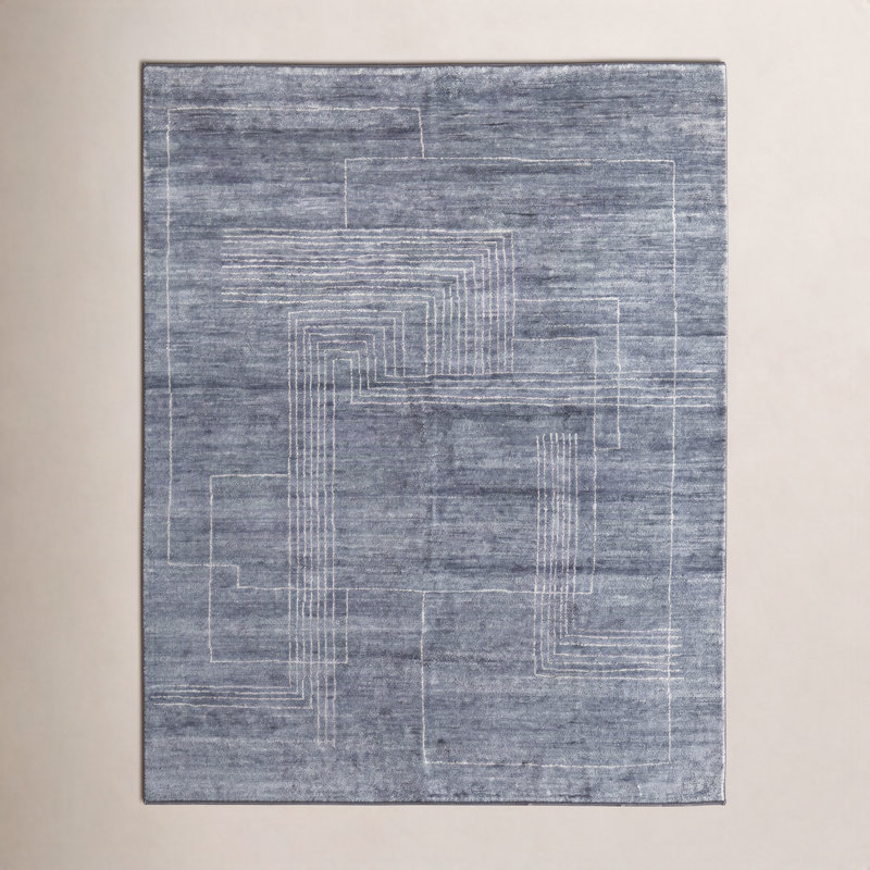 Agape Modern Abstract Gray Area Rug, Rectangle 5'6" x 8'6"