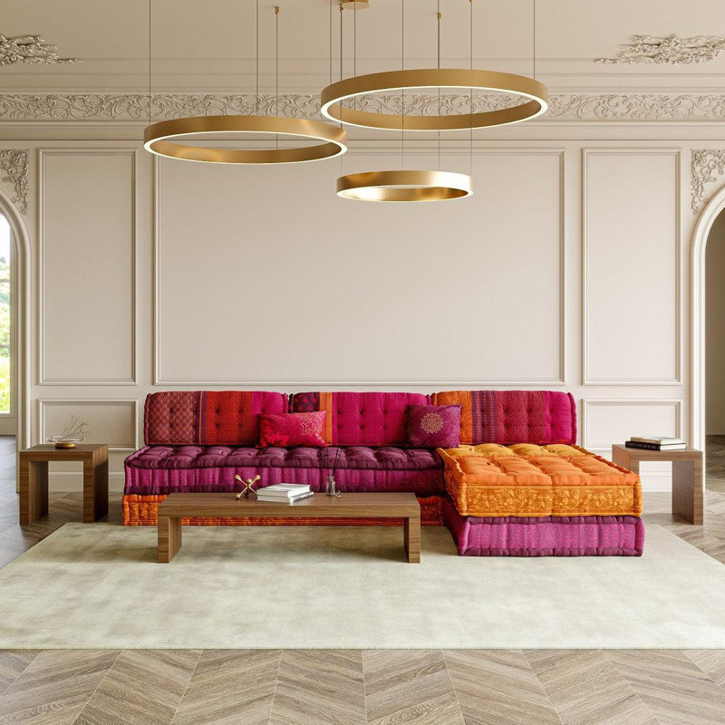Canapé modulaire Maili mauve et orange