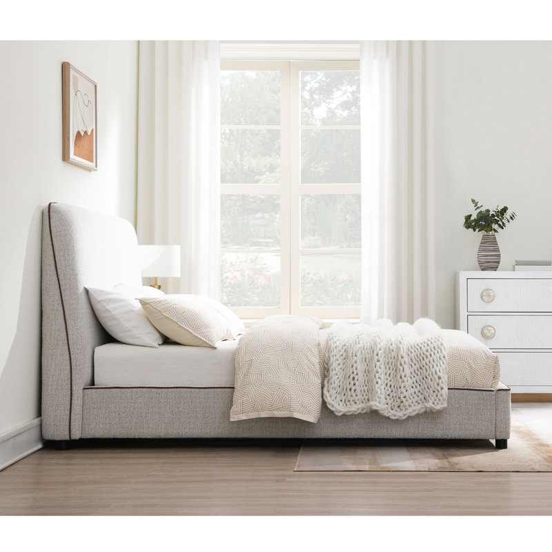 Lit plateforme tapissier Zoey, Double