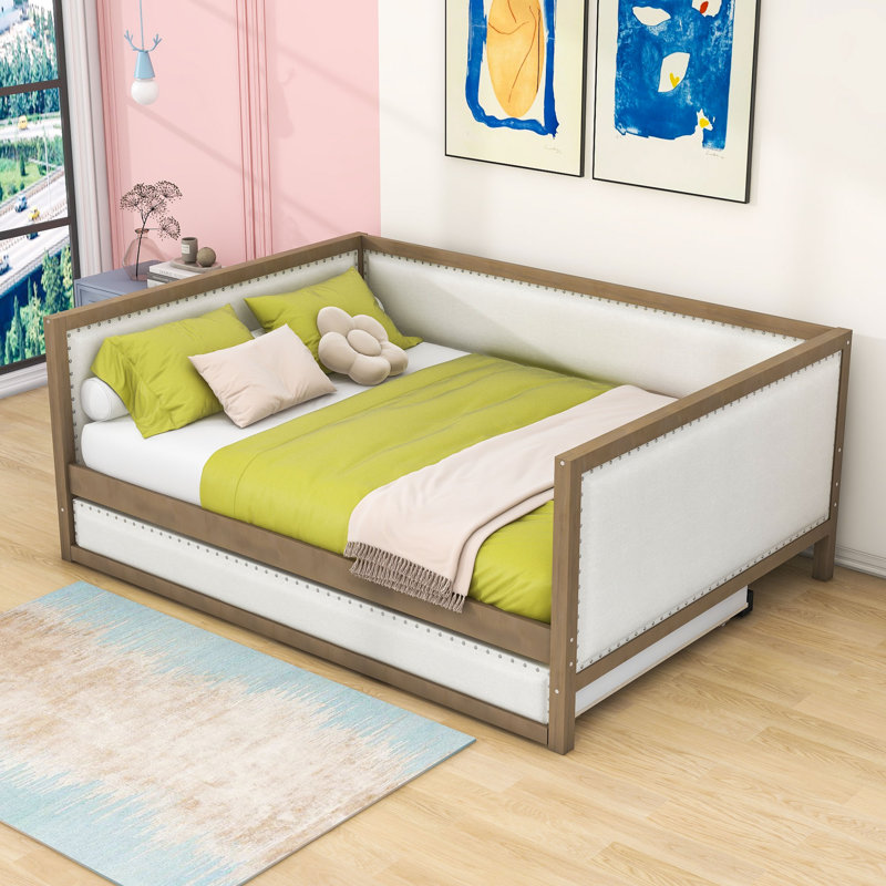 Full Size Upholstered Daybed with Twin Trundle