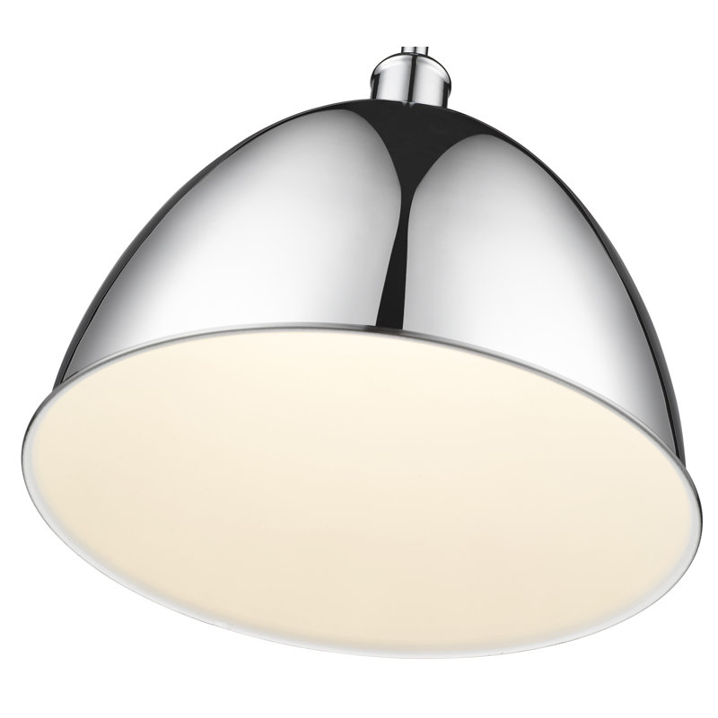 Luminaire suspendu 1 lumière Waldon Sawyer, H 12,5 po x l 12,5 po, Chrome