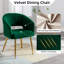 Fauteuil de bureau en velours sans roulettes, fauteuil pivotant de bureau à domicile avec base dorée, inclinaison du dossier réglable pour le maquillage de la coiffeuse-378060007