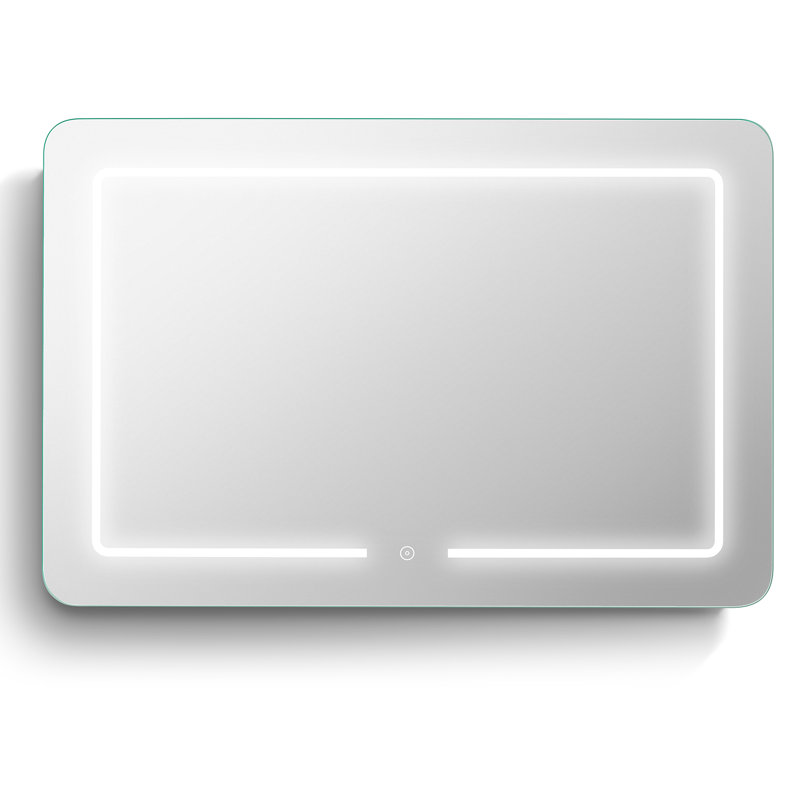 Metal Flat Wall Mirror with Shelves