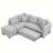 L-shaped Sectional Pull Out Sofa Bed Sleeper Sofa with Two USB Ports, Two Power Sockets and a Movable Storage Ottoman-1338142072