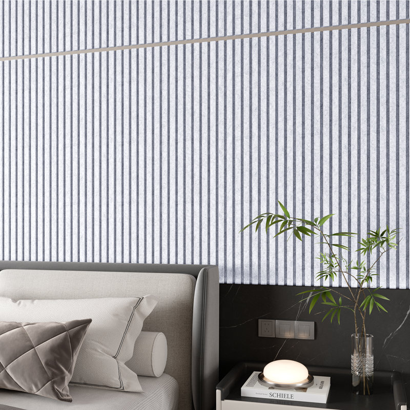 8 panneaux muraux acoustique x 45,67 po x 23,6 po - Panneaux insonorisants en fibre de polyester haute densité de 0,95 po pour le mur et le plafond, d'une couverture de 59,88 pieds carrés
