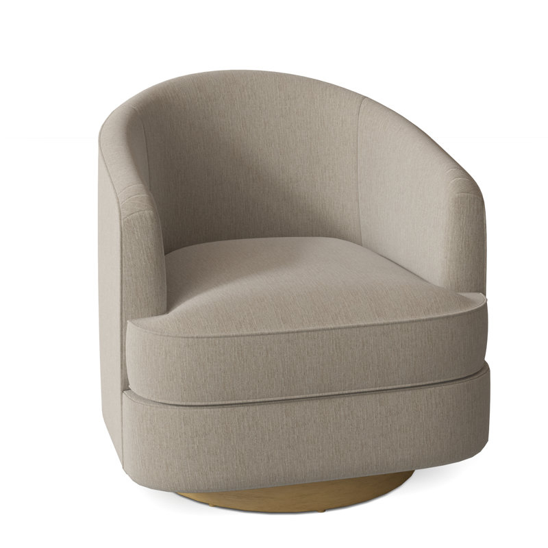 Tipsy Upholstered Swivel Barrel Chair, Black, 9508 Sand 100% Polyester
