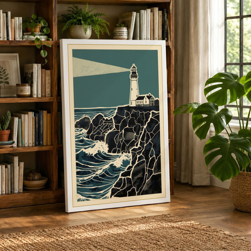 Warning Beacon Coastal - Wrapped Canvas, 36x24 - 91.4 x 61.0 cm, Black Border