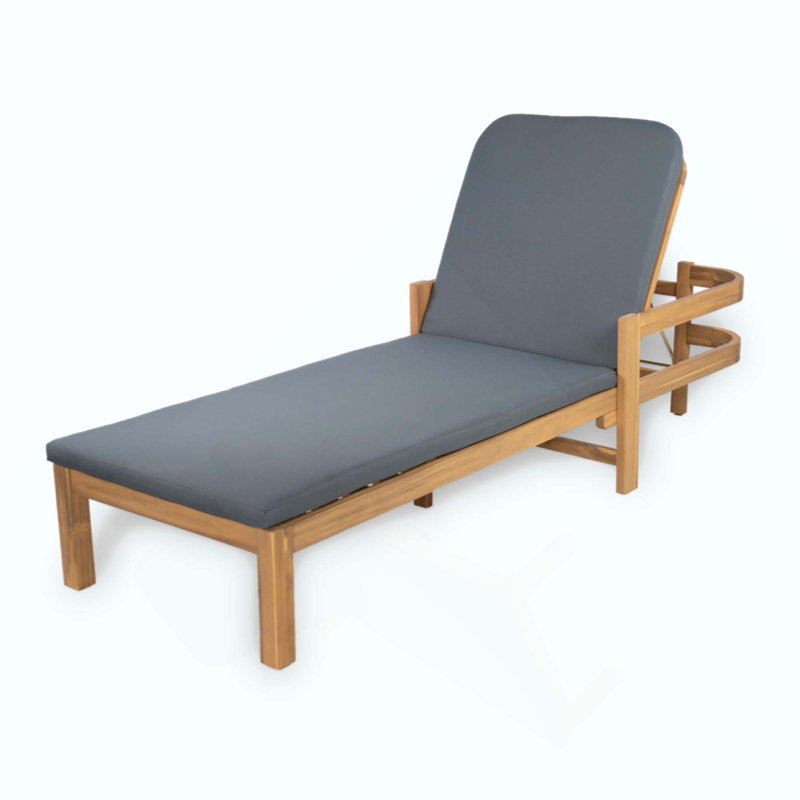 Chaise longue d'extérieur en acacia