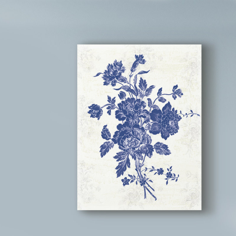 « toile roses viii indigo », reproduction d’impression sur toile tendue, H 19 po x l 14 po x P 2 po