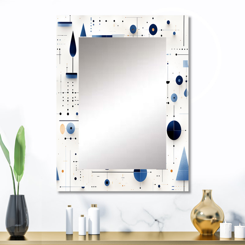 Valmonte - Geometric Decorative Mirror On Metal, 32 po x 24 po