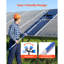 Ensemble de nettoyage de panneau solaire, poteau alimenté à l'eau avec brosse de nettoyage, distributeur de savon, poteau télescopique en aluminium extensible, tête de brosse rotative à 180 °, pour panneaux solaires montés sur le toit, fenêtres de-125528263