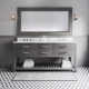 Cronin 72" Carrara White Marble Countertop Bath Vanity with Faucet and Mirror
