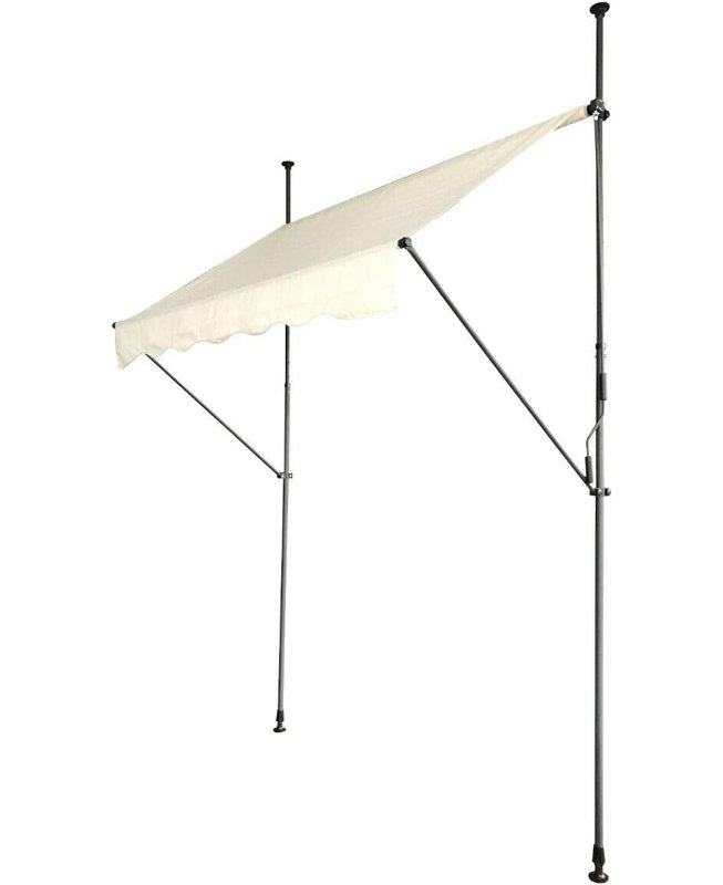 Dakota Fields 300 cm W x 150 cm D Polyester Retractable Patio Awning, 300cm H x 300cm W x 120cm D, Beige