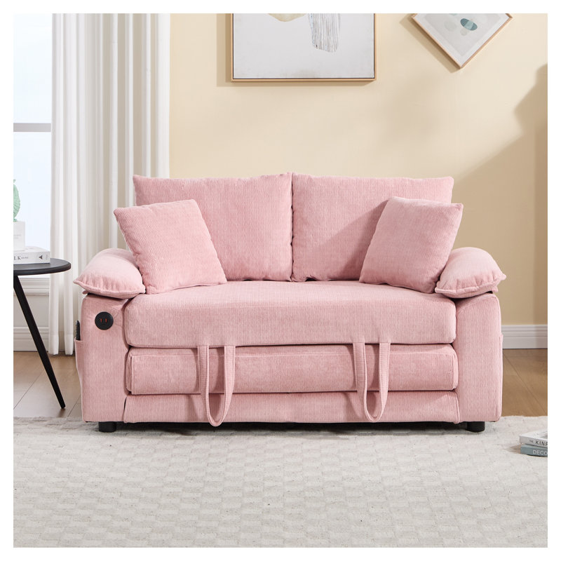 Canapé futon convertible 58 pouces en chenille