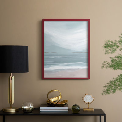 Reproduction encadrée Aqua Soft Shores II - bois massif