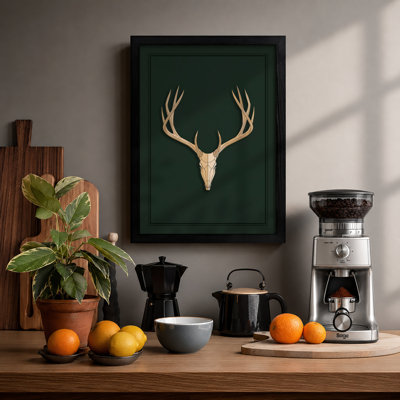 Woodland Skull Scandinavian - Framed Print