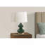 Lampe de table Hino, corps tourné en céramique 24 po, abat-jour tambour ivoire-107417428