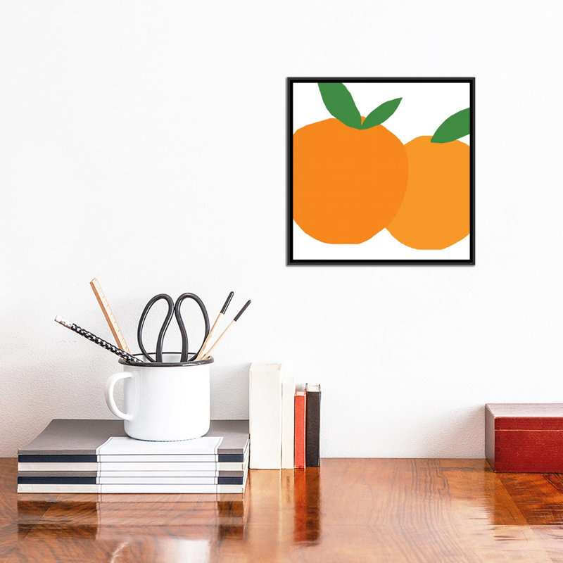 Oranges - reproduction d'art, H 12 po x l 12 po x P 1,5 po, Toile encadrée noire