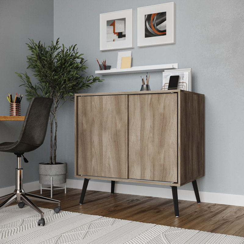 Rectangle Accent Cabinet, Beige/Black