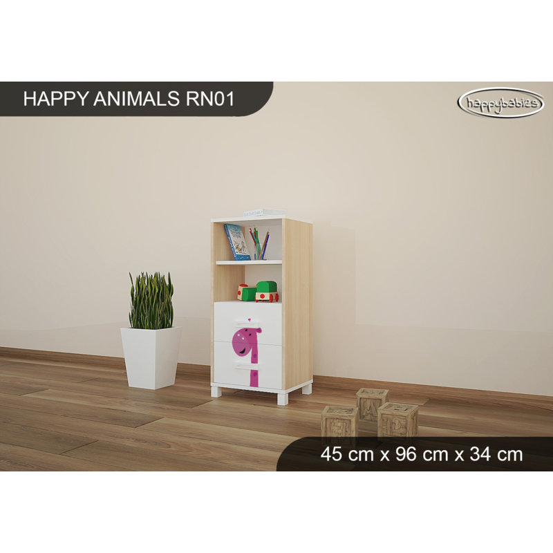 45cm W Animals Kids Cube, Oak