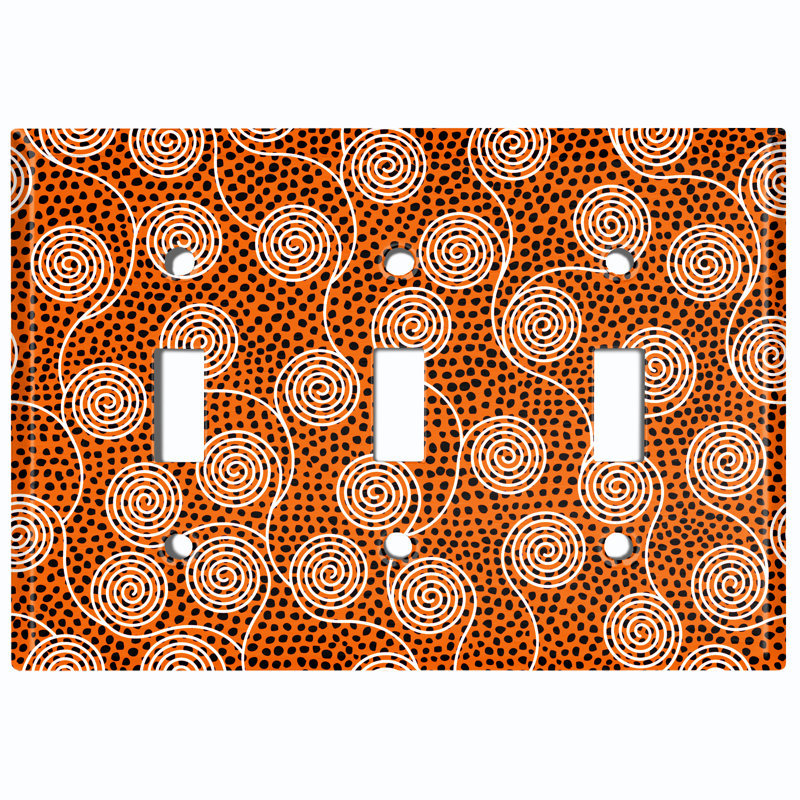 Plaque murale à 3 interrupteurs à bascule African Tribal, Orange
