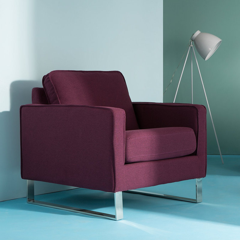 Dayton Upholstered Armchair, Burgundy