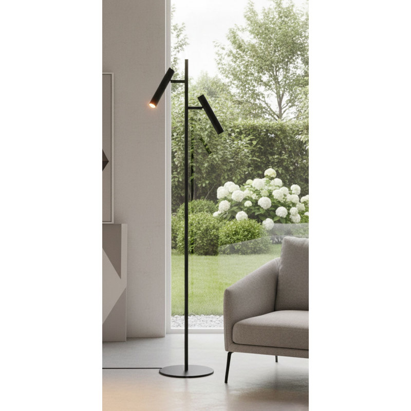 141cm Matte LED Column Floor Lamp, Black 