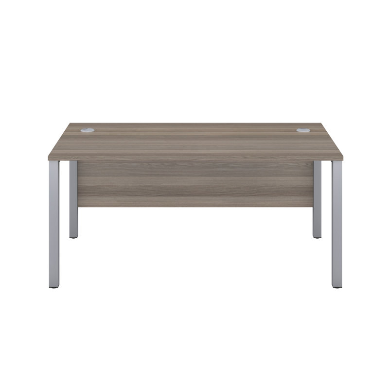 Bouton Metal Base Desk Shell, Silver, Grey Oak