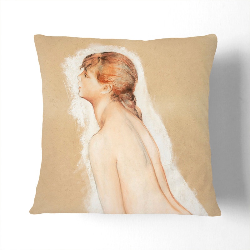 Splashing Figure Scatter Cushion, Stone, 55cm H x 55cm W x 20cm D