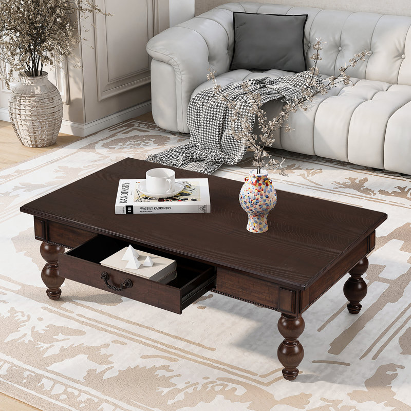 Table basse rectangulaire rétro, Espresso